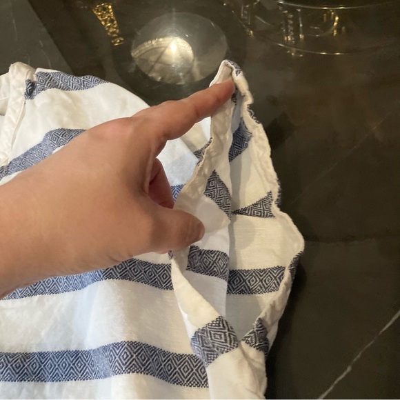 Athleta Women’s Navy and White Striped V-Neck Tunic Coverup Dress Size Large - Picture 9 of 13